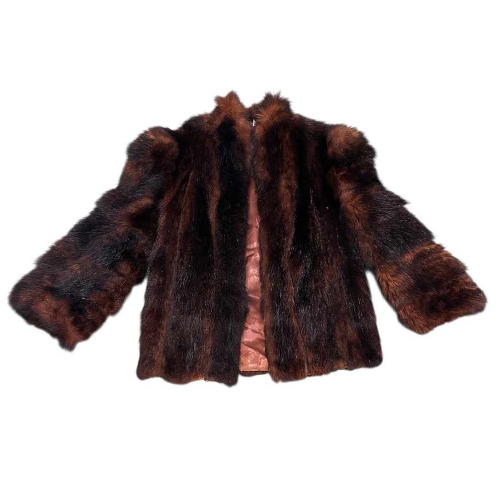 Vintage brown fox fur coat, medium/large